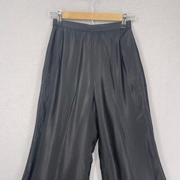 Vintage Union Made Satin Pants Womens 24" Waist Flare Bell Bottom High Waist - Picture 2 of 16